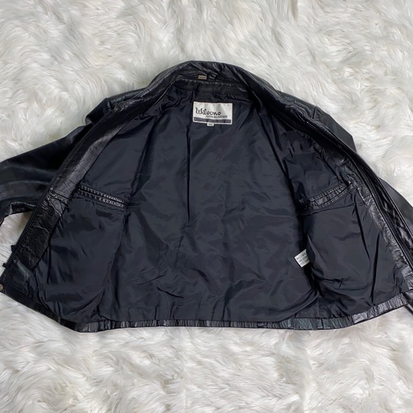 Vintage Wilsons Leather Black Moto Jacket - Picture 8 of 11
